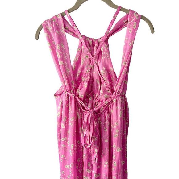 NWT Sabina Musayev Florian Floral Maxi Dress in Pink Chiffon - Picture 8 of 11